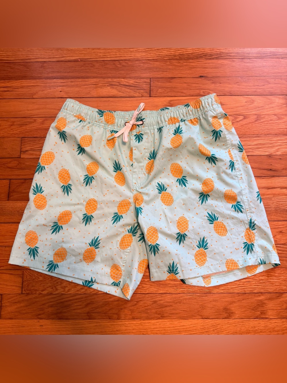 Men's Pineapple Print Swim Shorts - Light Blue